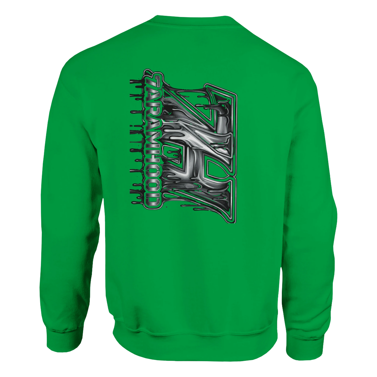 7HARAMHOOD Drip Code Sweatshirt Heliconia – Flatlay Draufsicht, Premium Hoodwear Heliconia urban