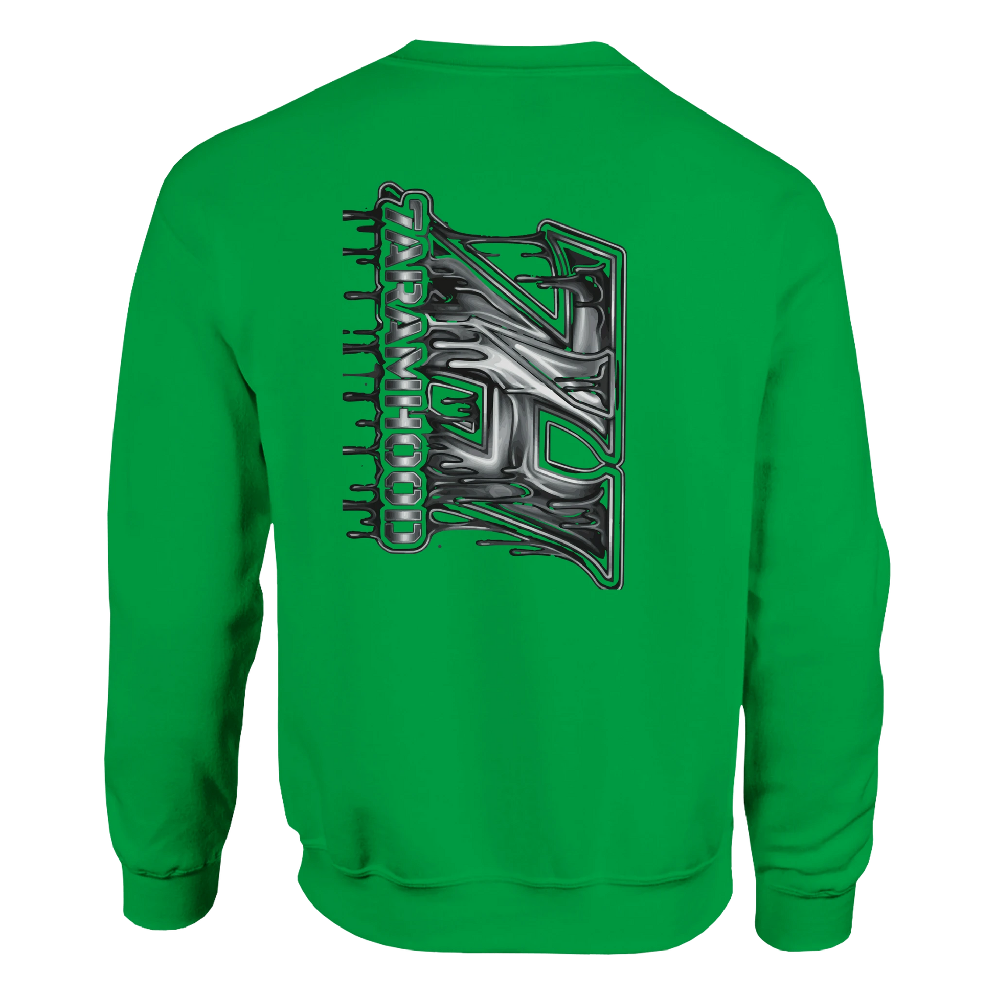 7HARAMHOOD Drip Code Sweatshirt Heliconia – Flatlay Draufsicht, Premium Hoodwear Heliconia urban