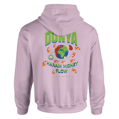 Rosafarbenes Hoodie, Rückansicht, mit Print, Produktbild für Onlineshop